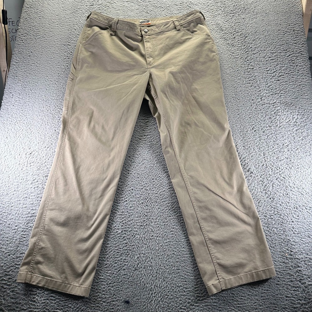 Duluth Trading 40 Grit Pants Womens 18 Brown Cotton Carpenter Straight Stretch